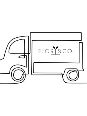 Grafica di un furgoncino delle consegne con il logo di Fiori&co.
